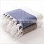 hot selling turkey 100% cotton jacquard beach towel with tassel