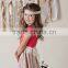 newest designs rose red and grey mommy and me dress family outfit