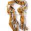 2015 China design beautiful fashion knitted stirped warp knitted scarf brushed