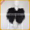 Stylish women's fashion ostrich feather black fur shawl