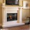 Ivory Beige Limestone Cameo Fireplace Surround Carved Marble Fireplace Stone Mantel with overmentel Double Fireplace