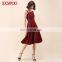 latest sesign off shoulder girls strap dress fashion party wear midi dresses women