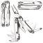 foldable durable 12 in 1 multi tool with stainless steel body and replaceable poket clip