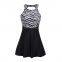 Customized Private Label Hanging Neck Waist Transparent Mesh 2019 Fashion Women Swimwear