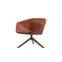 Modern leather cushion single metal base living room coffee chair