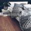 Hot selling custom handmade knit yarn super chunky throw 100% acrylic wool blanket