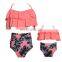 Mommy and Me Swimsuits High Waisted Family Matching Swimwear Baby Girls Floral  Bikini Set