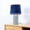 Living room decorative lights office hotel blue ceramic table lamp for home decor
