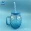 Manufacturer direct selling 500ml Mason glass juice cup with  handle