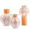 High-end Living Room Modern Luxury Orange Porcelain Irregular Shape Decorative Ceramic Vase Set For Home Decor