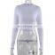O Neck Long Sleeve Shirt Women Ribbed Sexy Cropped Tops 2021 Spring Black Casual Skinny Slim Basic Woman T Shirts White 4.8