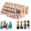 Wooden Man Woman Peg Dolls People Bodies Natural Decorative Wood Shapes Figures for DIY Painting Craft
