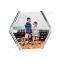 glass clear photo frame block Hexagon diy acrylic photo block