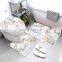 Modern Custom Marble Printing 3D Shower Curtain Sets 4 pieces with Rugs