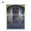 Simple Design Wrought Sheet Iron Double Door arched wrought iron door