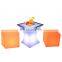 nightclub table hotel VIP seating cube chair patio furniture table bar lumineuse lighting furniture