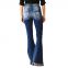 High-Waisted Stretch Distressed Wide-Leg Jeans Pants for Women