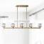 Modern Brass Chandelier Clear Glass Shades Elegant Ceiling Light Fixture for Living Room Dining Room Kitchen Island Foyer Lobby