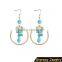 Turquoise bead tassel earrings fashion earring designs new model earrings/