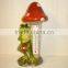 Resin green Frog figurine thermometer resin frog figurine