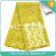 High quality french lace fabric / teal yellow cheap lace dubai with stones / lace tulle for wedding