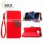 2016 leaf style leather mobile phone flip cover case for samsung s6 edge with lanyard and money cards slots