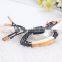China wholesale young women's jewelry gold zinc alloy wax string woven bracelet