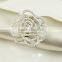 Fashionable Rose Flower Shape Plastic Pearls Metal Alloy Napkin Rings