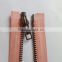 5# metal bronze zipper open end zipper bronze auto lock hook zipper slider jacket zipper