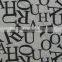 letters pattern on grey nylon Spandex print bengaline fabric