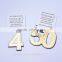 personalized creative gold number design flat paper fridge magnets for decoration