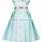 2016 medium washable flower girl dress short sleeve pink denim flower girl dress embroidered In-Stock flower girl dress