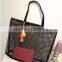New designer solid mesh beach tote handbag with cosmetic bag