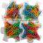 Neon color assorted Plastic-coated paper clip in jigsw puzzle box