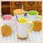 White Coffee Mug Color Interior With Embossed Flower
