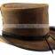 Suede Bullhide Leather TOPPER "Steampunk" TOP HAT