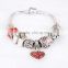 Colorful Crystal Heart Charm Murano Glass Beads Fit European Charm Bracelets For Women
