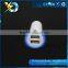 Wholesale Price Universal Dual 2 Port USB Car Charger Adapter Cigar Socket Bullet For Cellphone