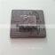 Embossed leather patch with metal logo for lady's handbag