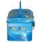 Tinplate money box with handle and lock/carton design/square shape