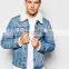 Mens Jacket Sherpa Fleece Denim Jeans Cotton Collared Button Casual denim jacket(LOTJ180)