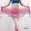 Chiffon 3 layers of coins belly dance hip belt belly dance hip scarf with coins