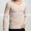 New designs 100% cashmere v neck cable knit sweater for men