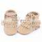 2016 New Design Lace Up Tassel Winter Newborn Baby Shoes
