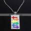 Enamel Pride Rainbow Stainless Steel Gay Lesbian LGBT Jewelry Pendant Necklace
