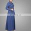 new style denim muslim caftan dress fancy blue islamic women cardigan