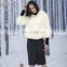 Lovely Style Mink Coat With Cap Winter Striped Mink Fur Blazer Female Mink Fur Jacket