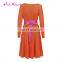 Hot Sale Women Retro Lacing Long Polyester Midi Ladies Dresses