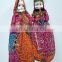 INDIAN RAJASTHANI PUPPET/FOLK DOLLS KATHPUTLI PAIR PRETTY HOME DECORATIVE PUPPET OLD CLOTH HAND MADE DOLL COUPLE HOME DECOR ART