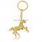 gold silver black plated horse shaped keychain metal
